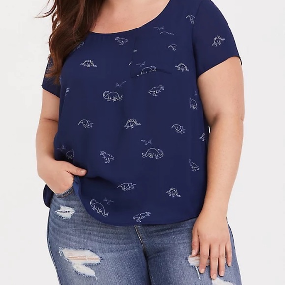 torrid Tops - 🦕🦖Torrid Dinosaur Georgette Top 🦖🦕